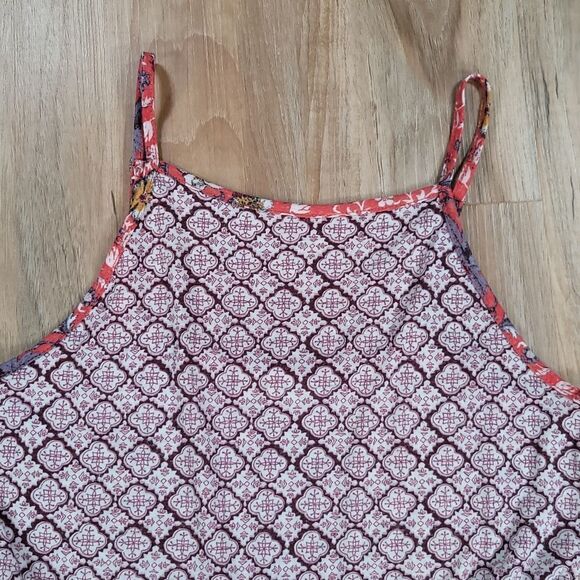 🔹️Altar'd State Red & Cream Sunwashed Boho Sleeveless Top Small - Picture 4 of 11